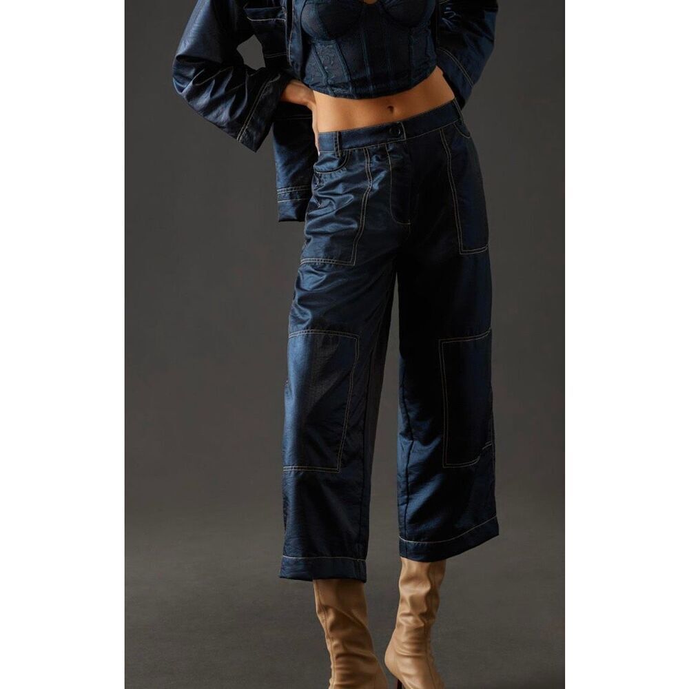 Stella Nova Hasel Cargo Pants Size XL 42 Anthropologie Navy